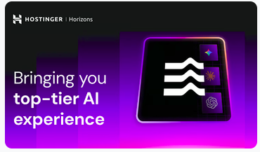 Hostinger Horizons AI experience graphic